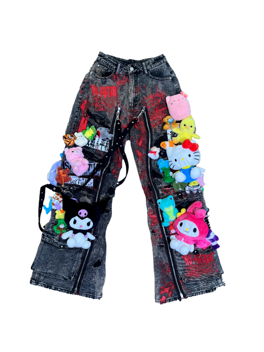 Fluffy Anarchy 3D Denim Jeans